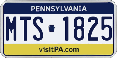 PA license plate MTS1825