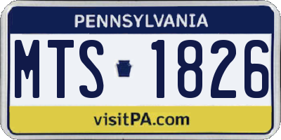 PA license plate MTS1826