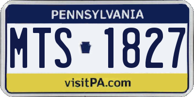 PA license plate MTS1827