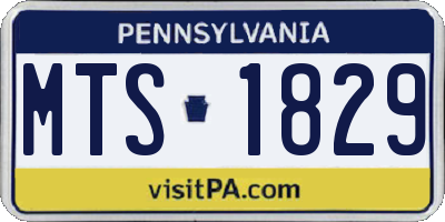 PA license plate MTS1829