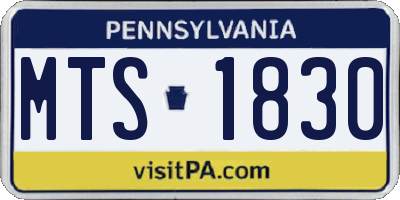 PA license plate MTS1830