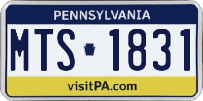 PA license plate MTS1831
