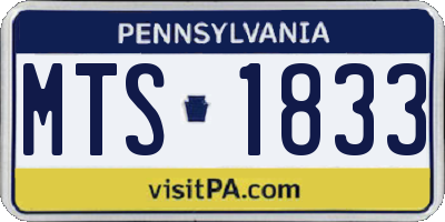 PA license plate MTS1833