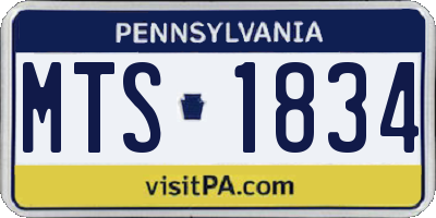 PA license plate MTS1834