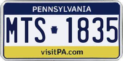 PA license plate MTS1835