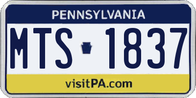 PA license plate MTS1837