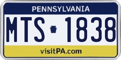 PA license plate MTS1838