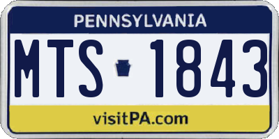 PA license plate MTS1843