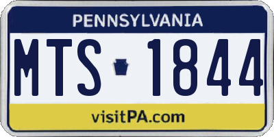 PA license plate MTS1844