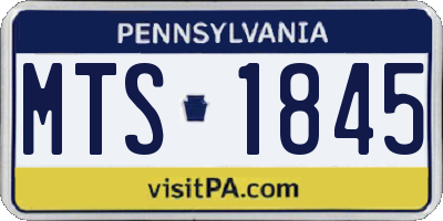 PA license plate MTS1845