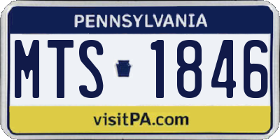 PA license plate MTS1846