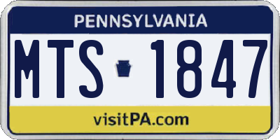 PA license plate MTS1847