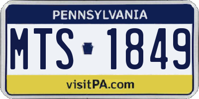 PA license plate MTS1849