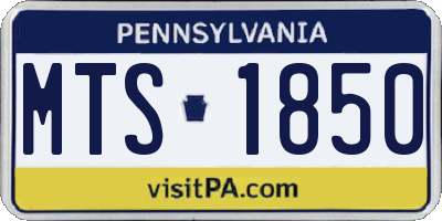 PA license plate MTS1850