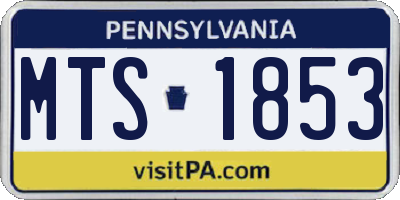 PA license plate MTS1853