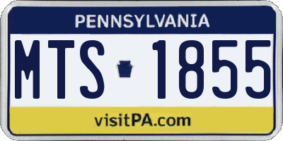 PA license plate MTS1855
