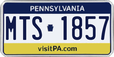 PA license plate MTS1857