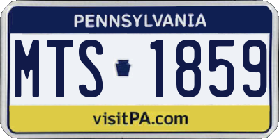 PA license plate MTS1859