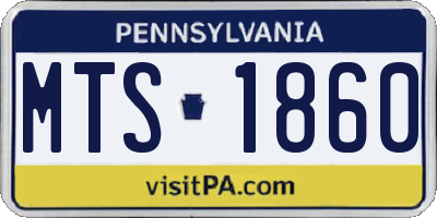 PA license plate MTS1860