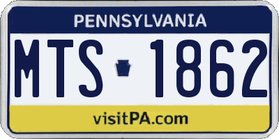 PA license plate MTS1862