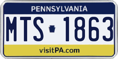 PA license plate MTS1863