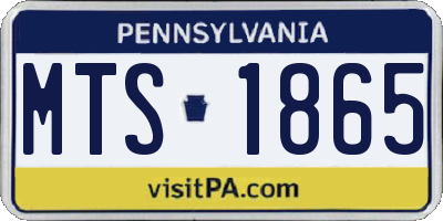 PA license plate MTS1865