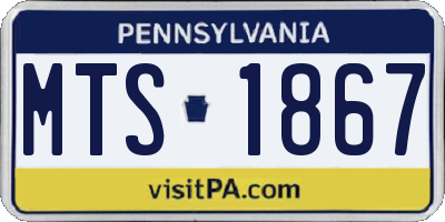 PA license plate MTS1867