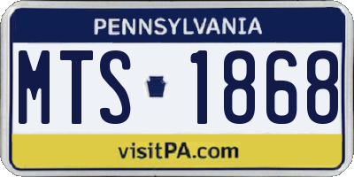 PA license plate MTS1868