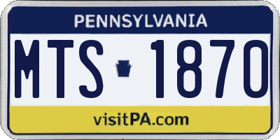 PA license plate MTS1870