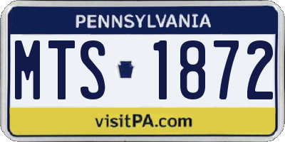 PA license plate MTS1872