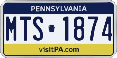 PA license plate MTS1874