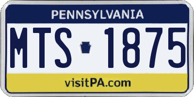 PA license plate MTS1875
