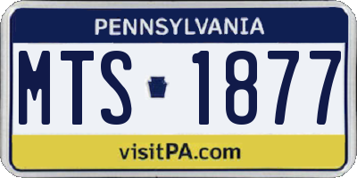 PA license plate MTS1877