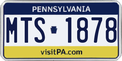 PA license plate MTS1878
