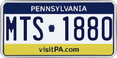 PA license plate MTS1880