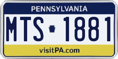 PA license plate MTS1881