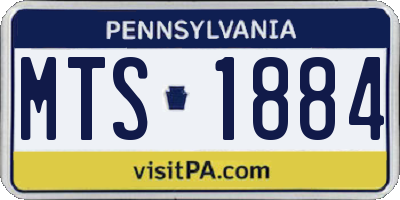PA license plate MTS1884