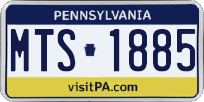 PA license plate MTS1885