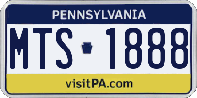 PA license plate MTS1888