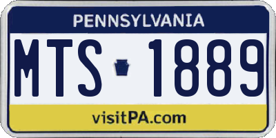 PA license plate MTS1889