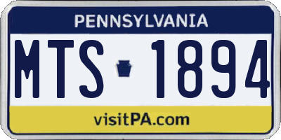 PA license plate MTS1894