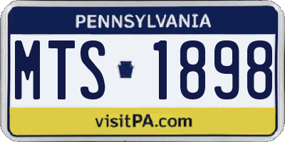 PA license plate MTS1898