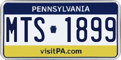 PA license plate MTS1899