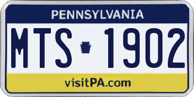 PA license plate MTS1902