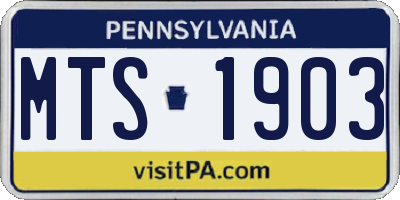 PA license plate MTS1903