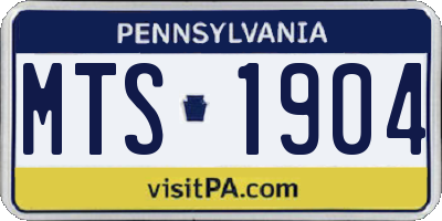 PA license plate MTS1904