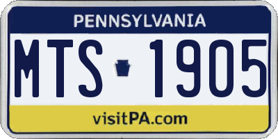 PA license plate MTS1905
