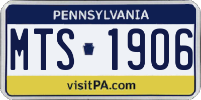 PA license plate MTS1906