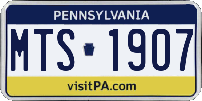 PA license plate MTS1907