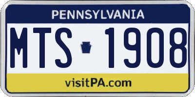 PA license plate MTS1908